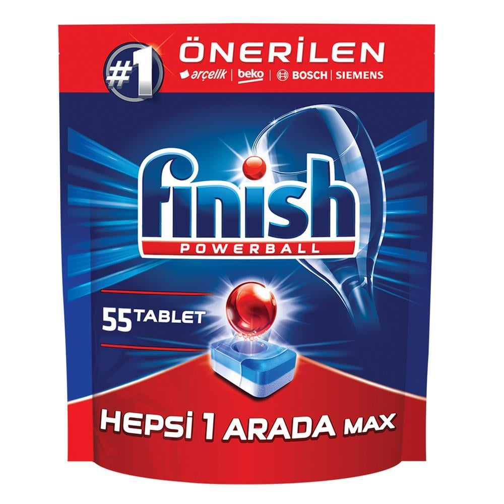 Finish Powerball Hepsi Bir Arada Max Bulaşık Makinesi Tableti 55 Adet