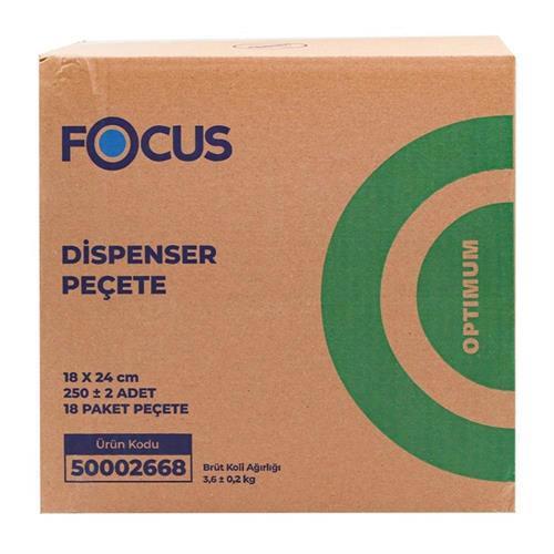 Focus Optimum Masa Üstü Dispenser Peçete 18 x 24 cm 250 Yaprak - 18 Adet