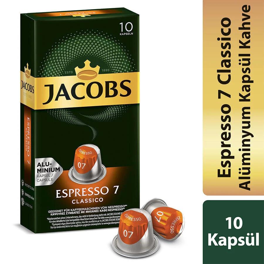 Jacobs Espresso 7 Classico Kapsül Kahve 10'lu (Nespresso Uyumlu)