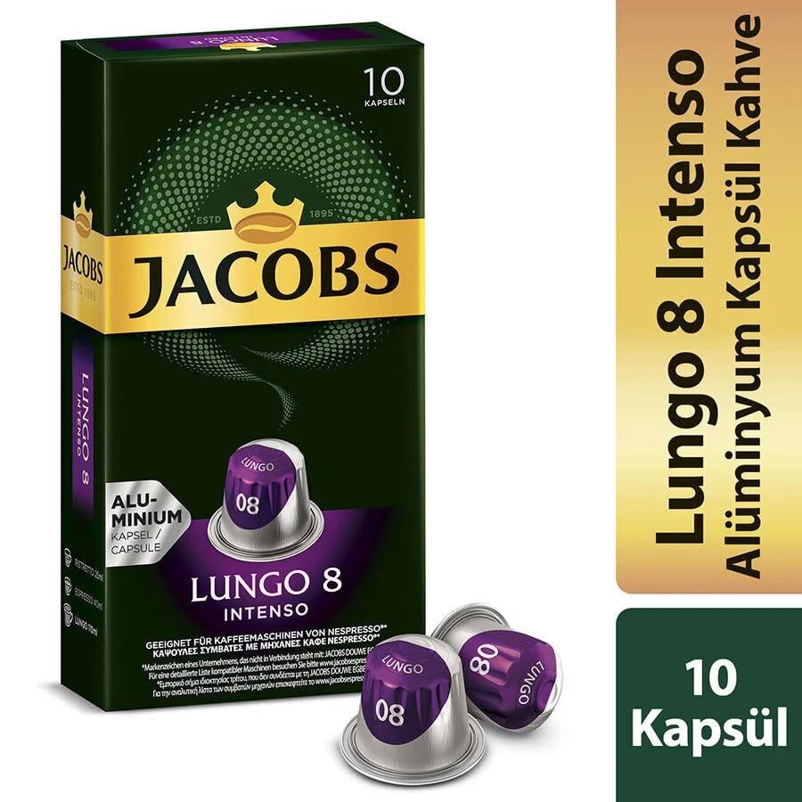 Jacobs Lungo 8 Intenso Kapsül Kahve 10'lu (Nespresso Uyumlu)