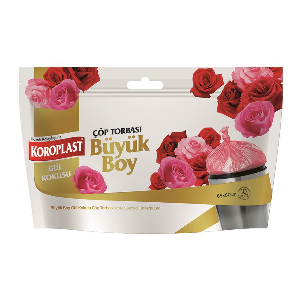 Koroplast Standart Çöp Poşeti Büyük Boy 65 x 80 cm 10 Adet - Pembe