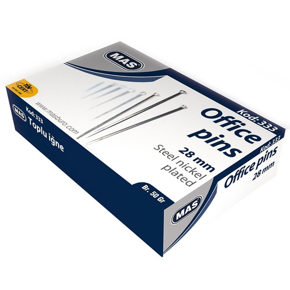 MAS 333 Toplu İğne 50 g - Metalik Gri