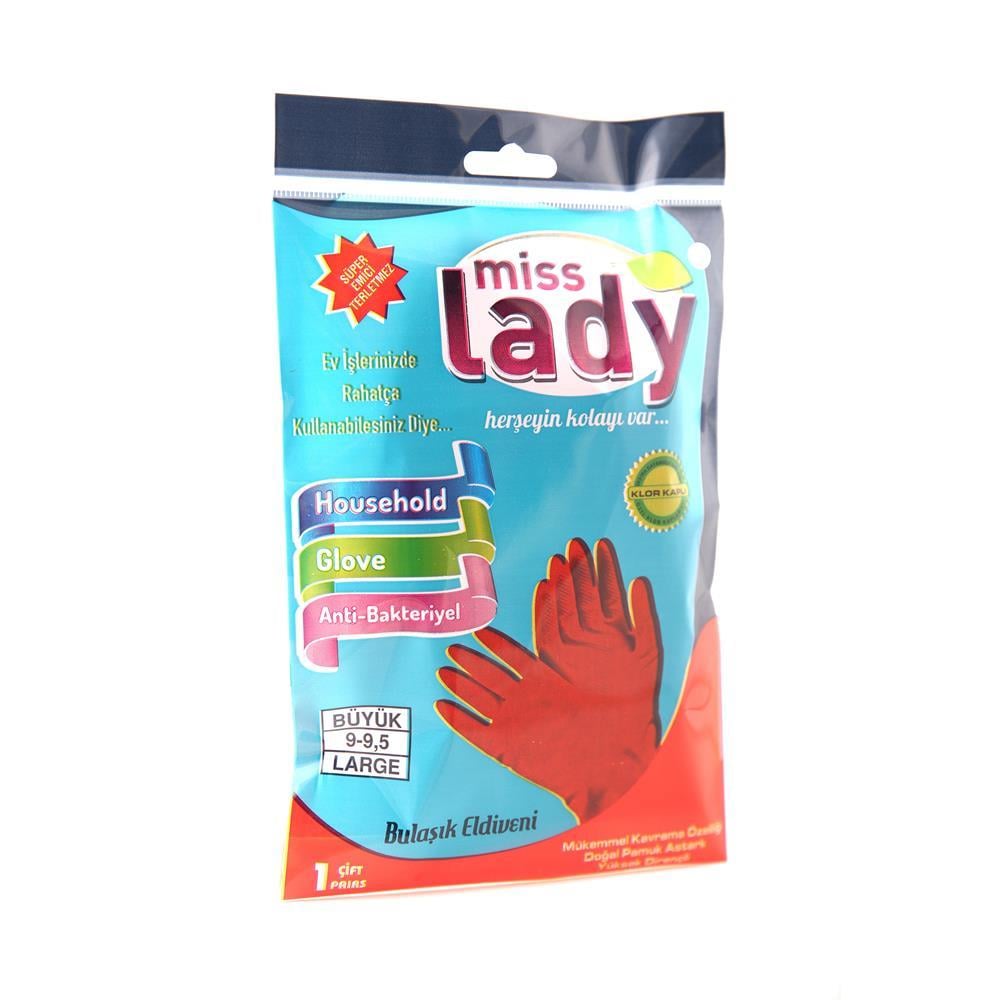 Miss Lady Bulaşık Eldiveni Kırmızı - Large