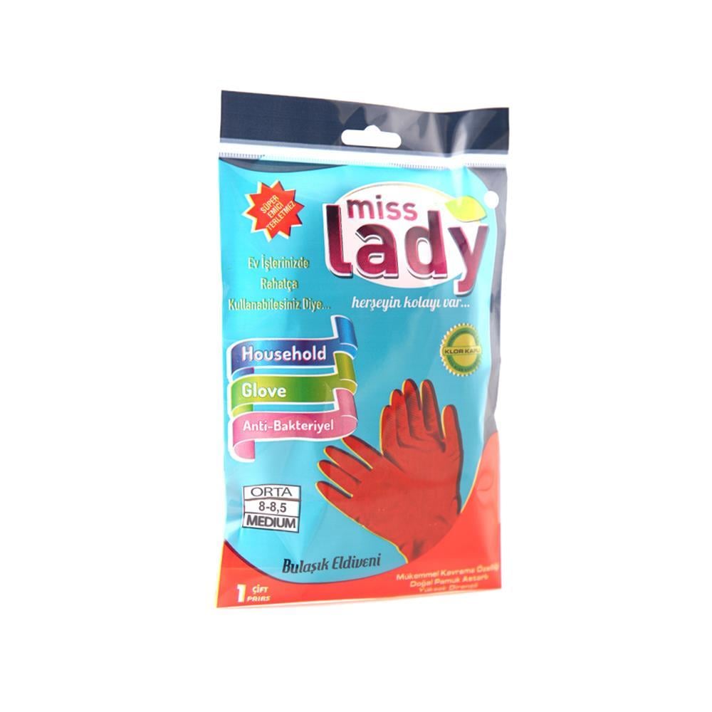 Miss Lady Bulaşık Eldiveni Kırmızı - Medium