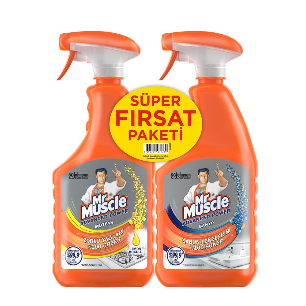 Mr Muscle Banyo Temizleyici - 750 ml + Mutfak Temizleyici - 750 ml