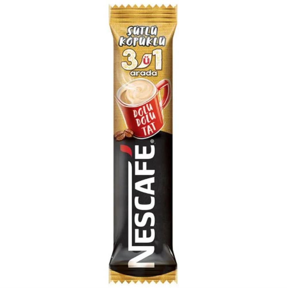 Nescafe 3'ü 1 Arada Sütlü Köpüklü 17,5 gr 72'li Paket