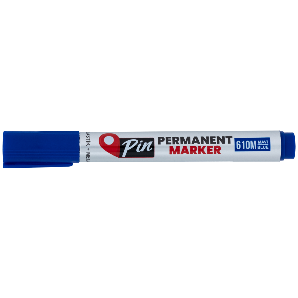 PİN PERMANENT MARKÖR KESİK UÇ 610 MAVİ