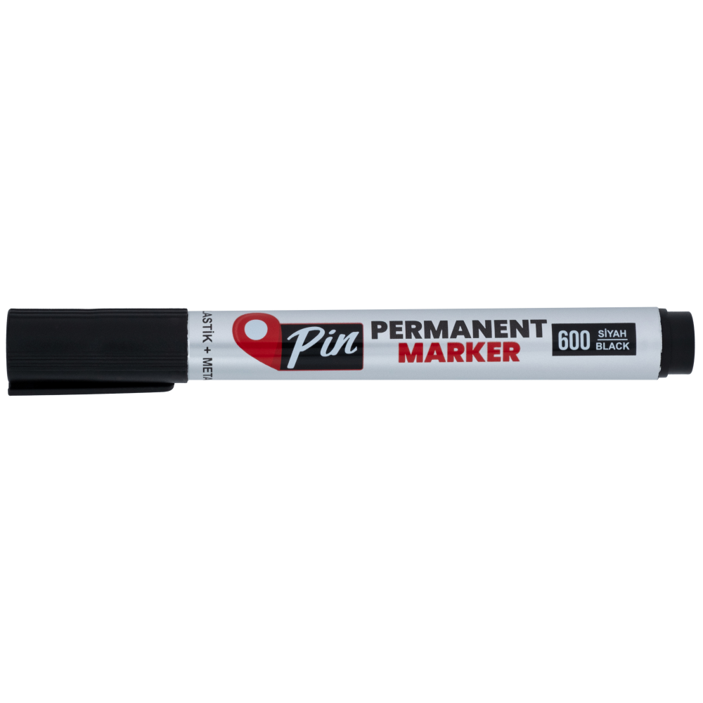 PİN PERMANENT MARKÖR YUVARLAK UÇ 600 SİYAH