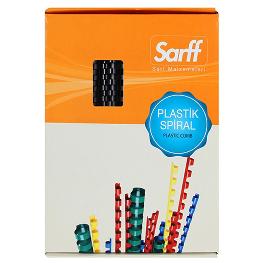 Sarff Plastik Spiral 16 mm 100 Adet - Siyah