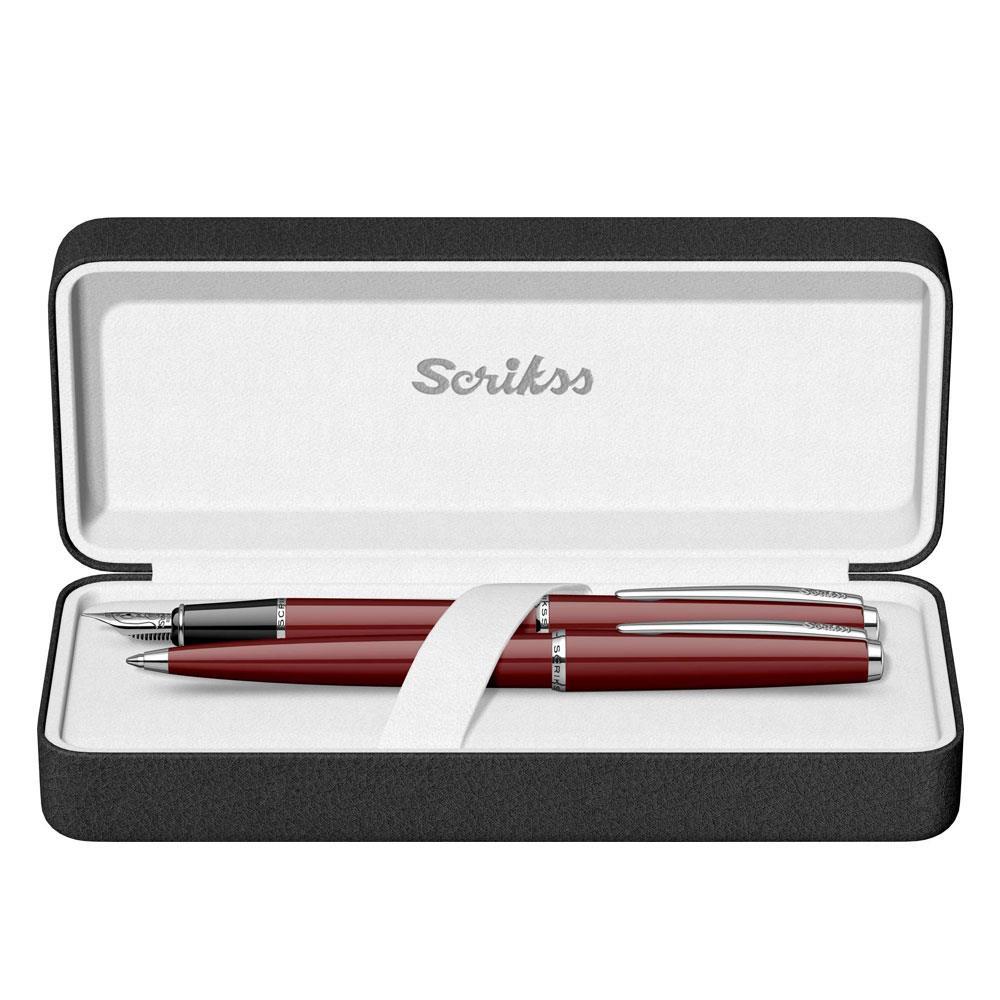 Scrikss 33 Kalem Seti 2li (Dolma + Tükenmez) Bordo