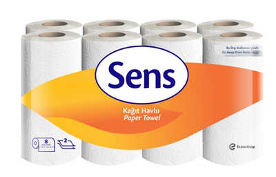 Sens Kağıt Havlu Çift Katlı 12 x 10 cm 85 Yaprak - 8 Adet