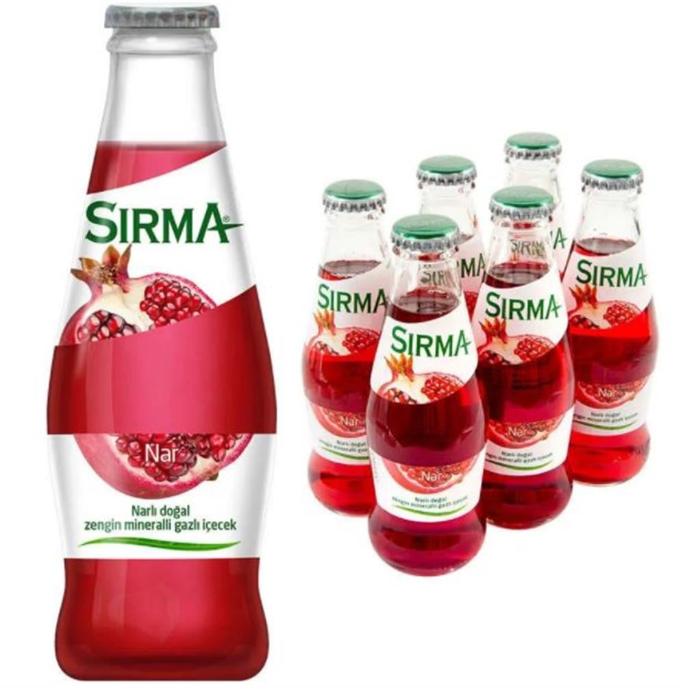 Sırma Vitaminli B-Plus Narlı Maden Suyu 200 ml 6'lı Paket