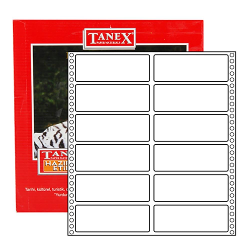 Tanex TN-0017 Yazıcı Etiketi Sürekli Form 35 x 97 mm 1.200 Adet - Beyaz