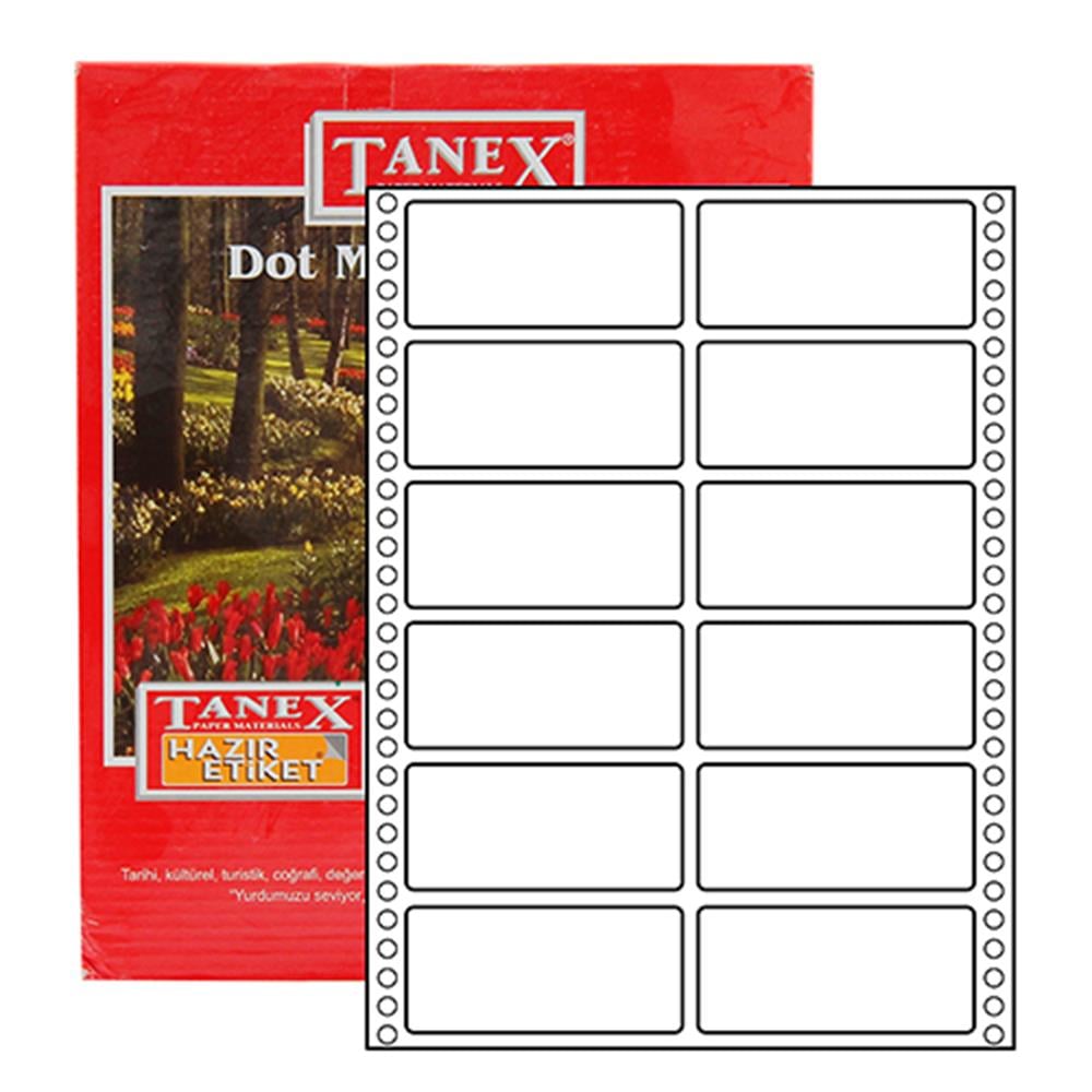 Tanex TN-0018 Yazıcı Etiketi Sürekli Form 35 x 77 mm 1.500 Adet - Beyaz