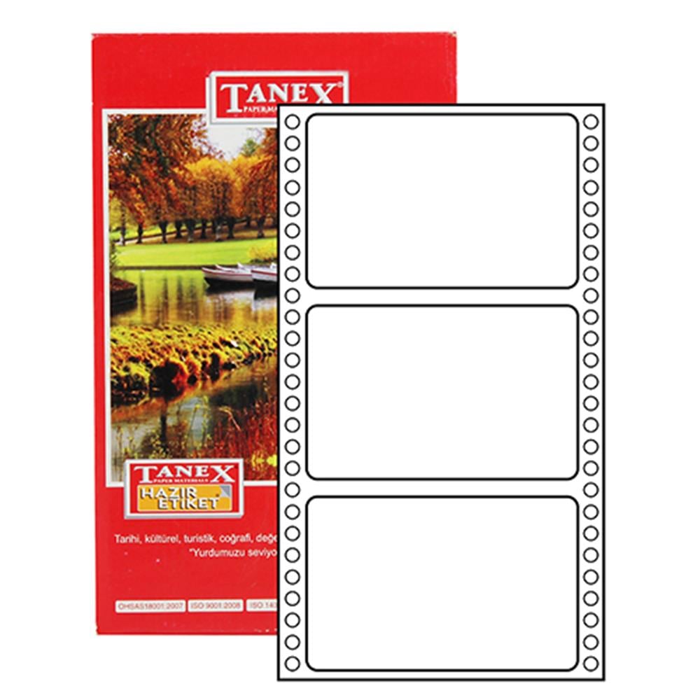 Tanex TN-0024 Yazıcı Etiketi Sürekli Form 64 x 100 mm 555 Adet - Beyaz