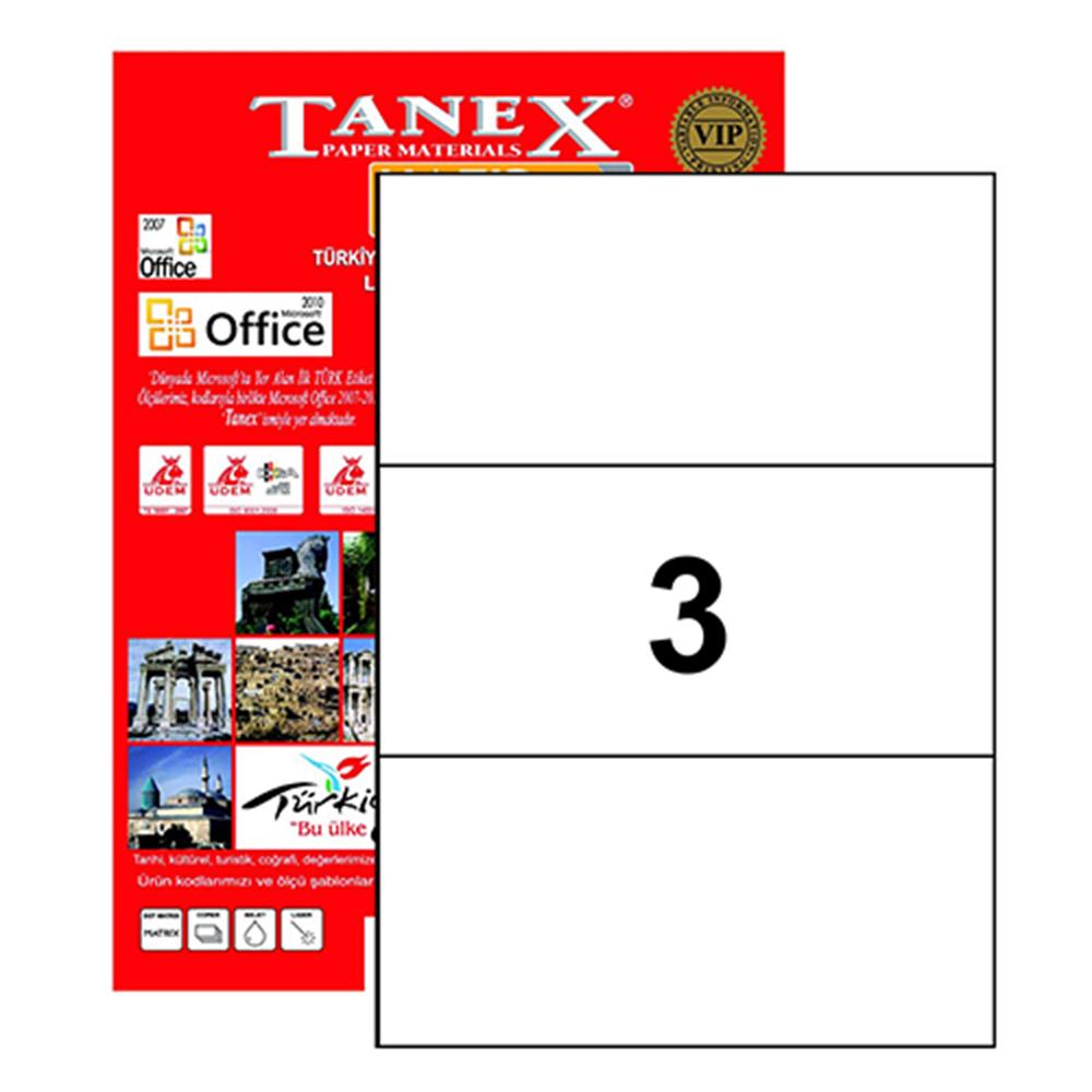 Tanex TW-2003 Yazıcı Etiketi 210 x 99 mm 300 Adet - Beyaz
