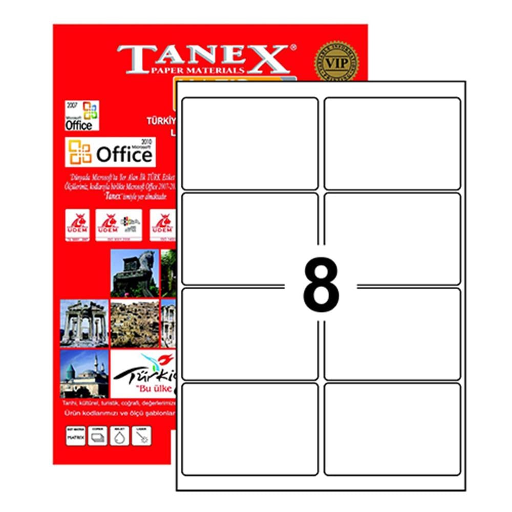 Tanex TW-2008 Yazıcı Etiketi 99 x 67 mm 800 Adet - Beyaz