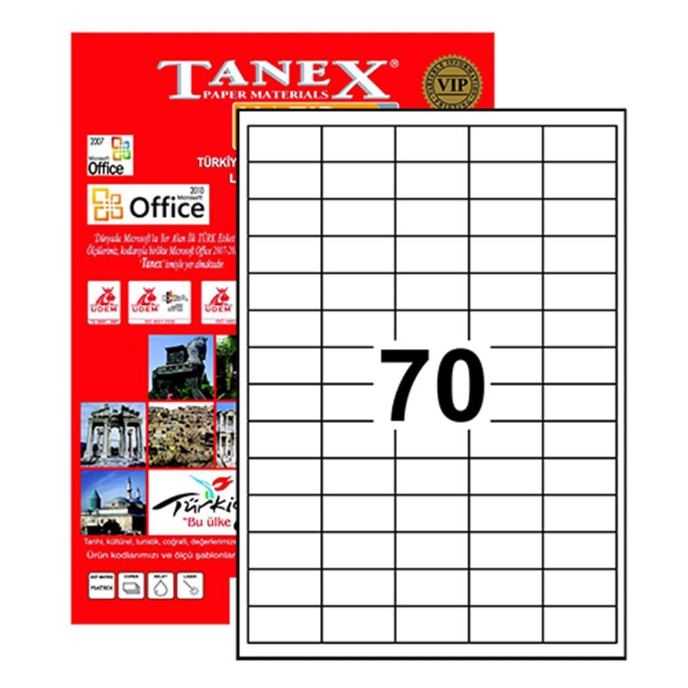 Tanex TW-2270 Yazıcı Etiketi 40 x 20 mm 7.000 Adet - Beyaz