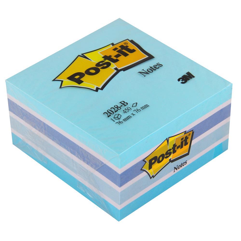 3M Post-It 2028B Yapışkanlı Not Kağıdı 76 x 76 mm 450 Yaprak - Mavi Tonlar