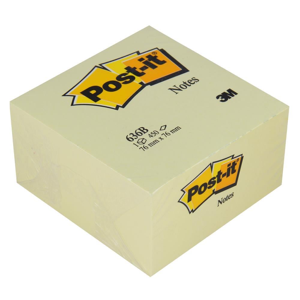 3M Post-It 636B Yapışkanlı Not Kağıdı 76 x 76 mm 450 Yaprak - Sarı