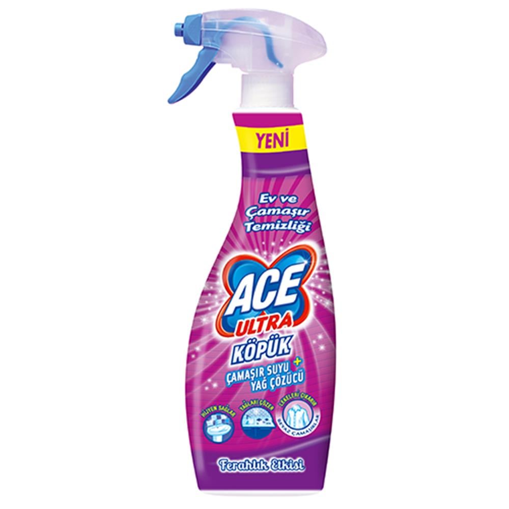 Ace Ultra Yağ Çözücü Çamaşır Suyu Köpük Sprey Ferahlık Etkisi 700 ml