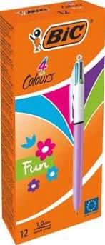 Bic 4 Colours Fun Gövde Lila Tükenmez Kalem 12 li