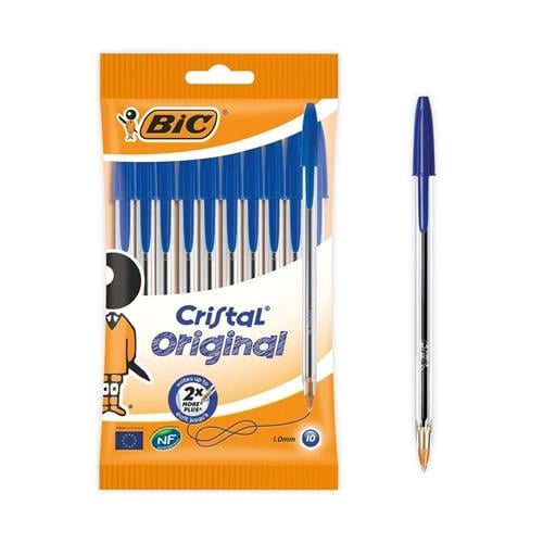 Bic Cristal 1.0 Tükenmez Kalem Mavi 10 Lu