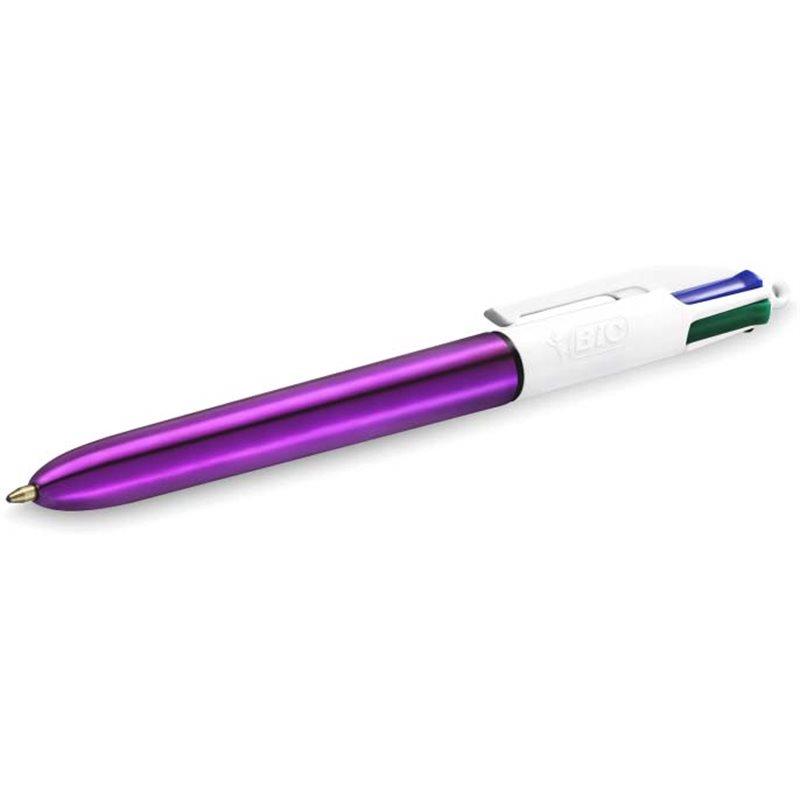 Bic Tükenmez Kalem 4 Colors Shıne Mor Gövde 12 li