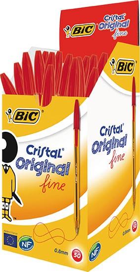 BIC TÜKENMEZ KALEM CRISTAL FINE KIRMIZI 50 Lİ