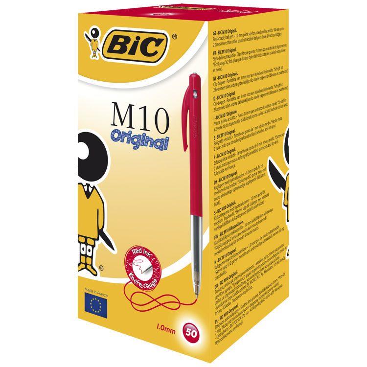 BIC TUKENMEZ KALEM M10 BASMALI 50LI KUTU KIRMIZI