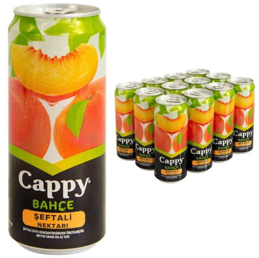 Cappy Meyve Suyu Şeftali Teneke Kutu 330 ml 12'li Paket