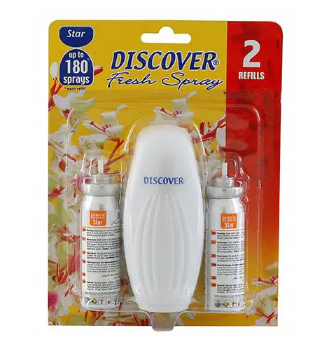Discover Fresh Koku Makinesi Beyaz + Yedek Oda Kokusu Sprey 2 Adet 15 ml - Star