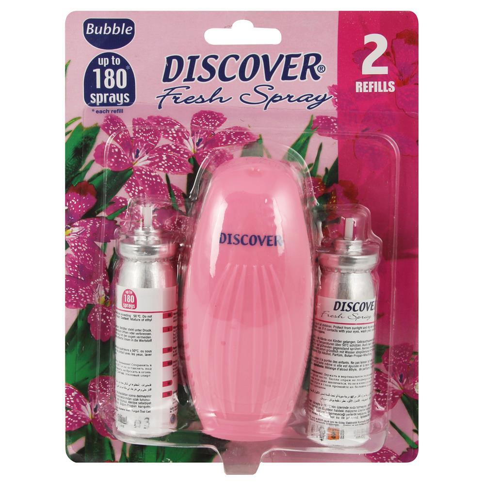 Discover Fresh Koku Makinesi Pembe + Yedek Oda Kokusu Sprey 2 Adet 15 ml - Bubble