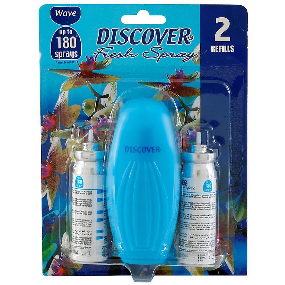 Discover Fresh Koku Makinesi Turkuaz + Yedek Oda Kokusu Sprey 2 Adet 15 ml - Wave
