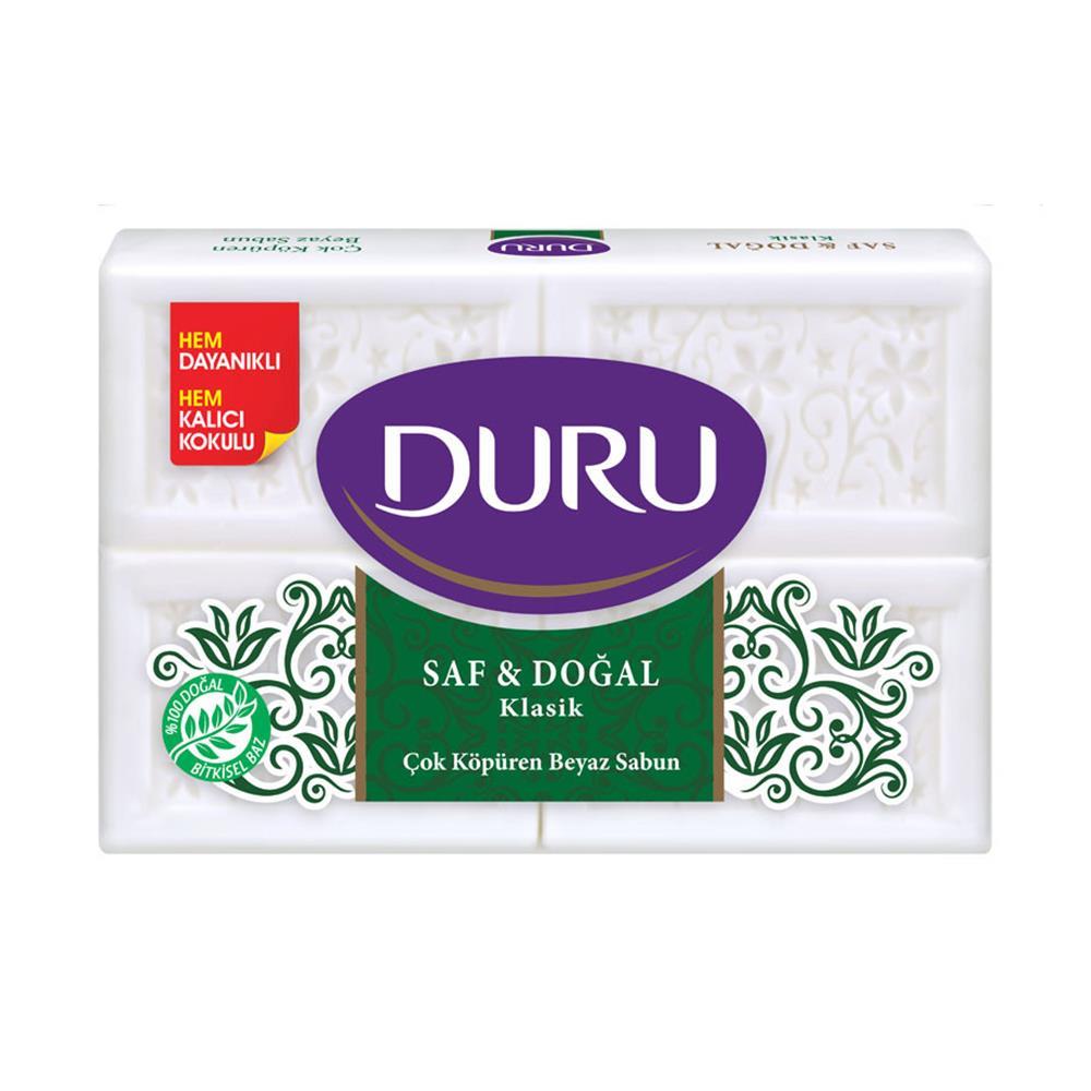 Duru Kalıp Sabun Saf Doğal Klasik 4 Adet - Beyaz