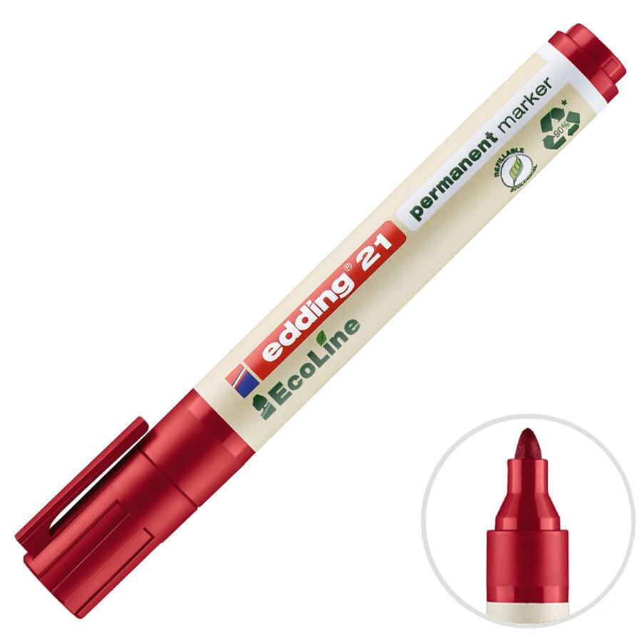 Edding 21 Ecoline Permanent Markör Kırmızı