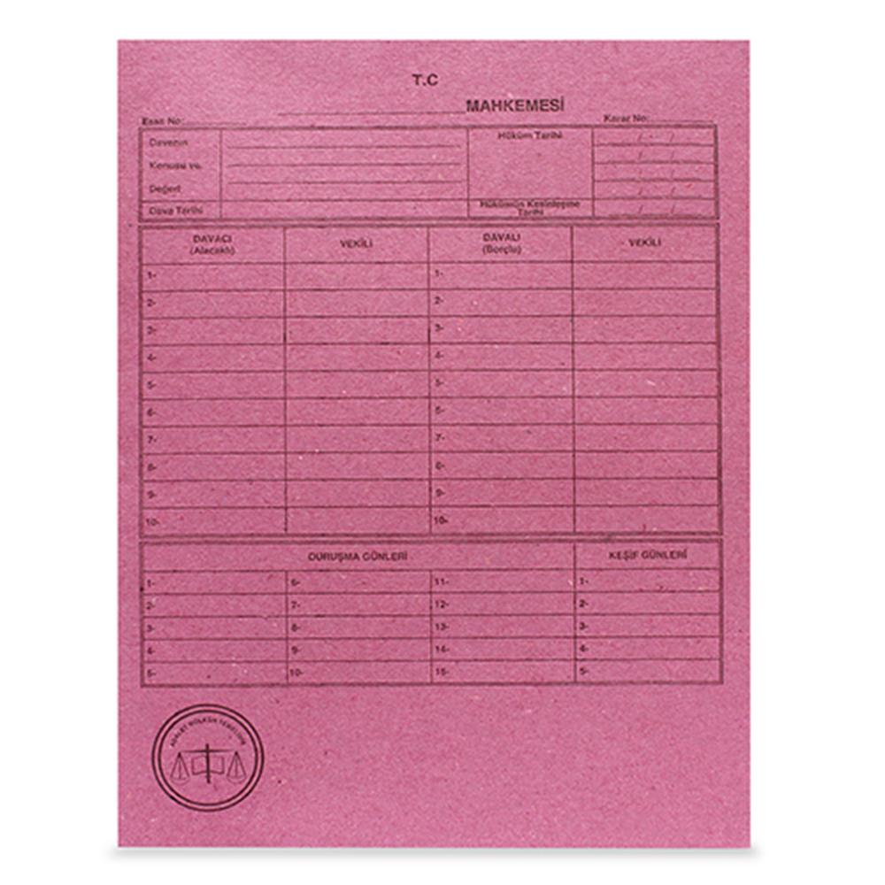 Ful Color 06189 Mahkeme Dosyası Karton A4 50 Adet - Pembe