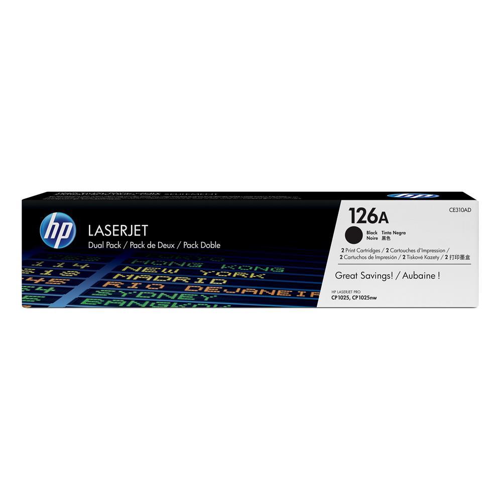 HP 126A CE310AD Lazer Toner 2 x 1.200 Sayfa - Siyah