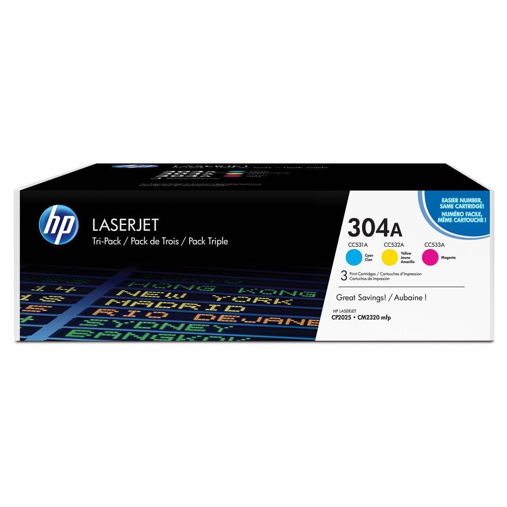 HP 304A CF372AM CC531532533 Lazer Toner 3 x 2.800 sayfa - Üç Renk