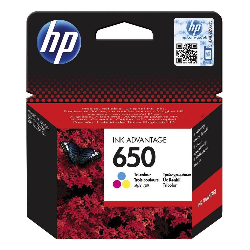 HP 650 CZ102AE Mürekkep Kartuş 200 Sayfa - Renkli