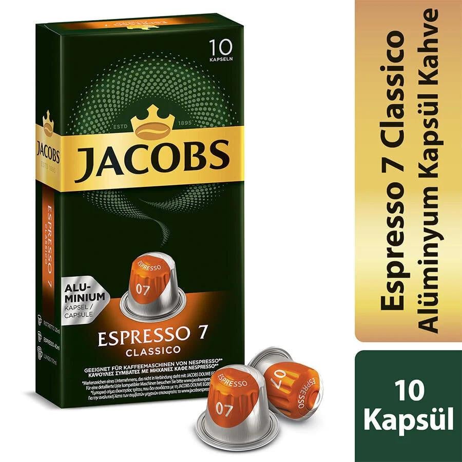 Jacobs Espresso 7 Classico Kapsül Kahve 10'lu (Nespresso Uyumlu)