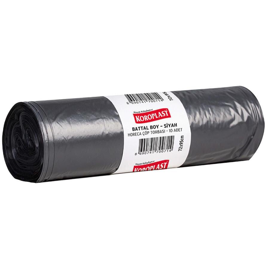 Koroplast Standart Çöp Poşeti Battal Boy 72 x 95 cm 10 Adet - Siyah