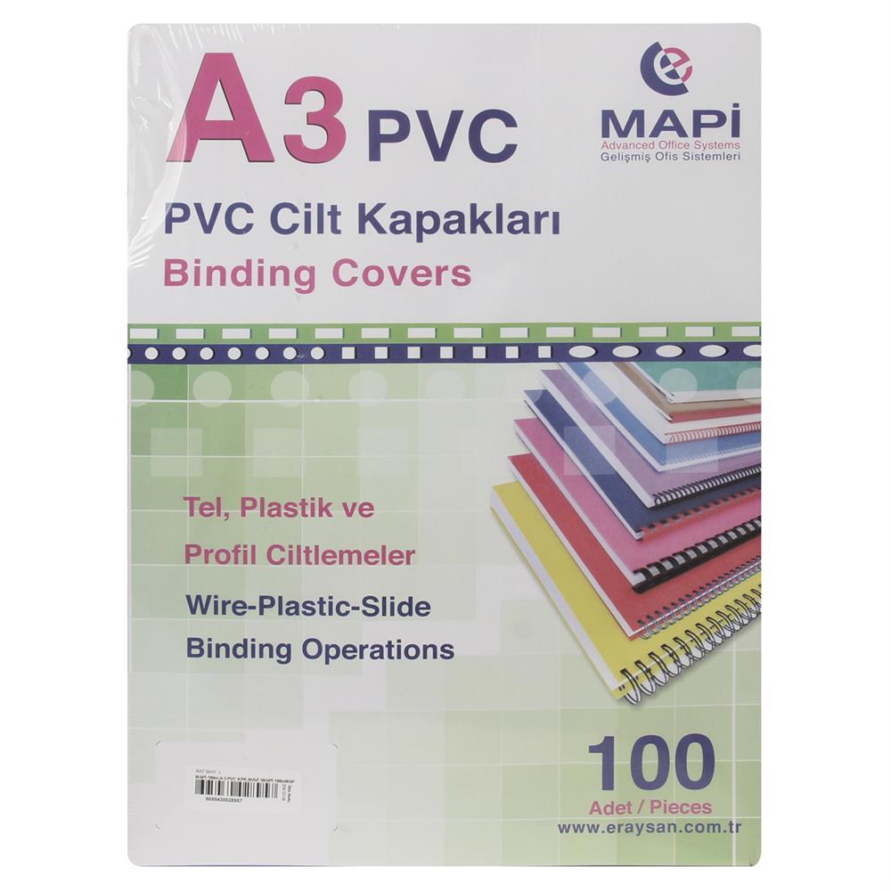 Mapi Cilt Kapağı PVC 160 Micron A3 100 Adet - Mavi