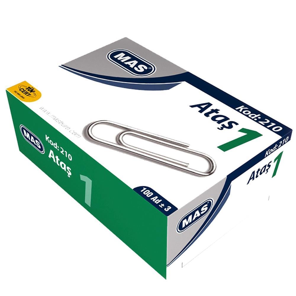 MAS 210 Ataş 23 mm No1 100 Adet - Metalik Gri