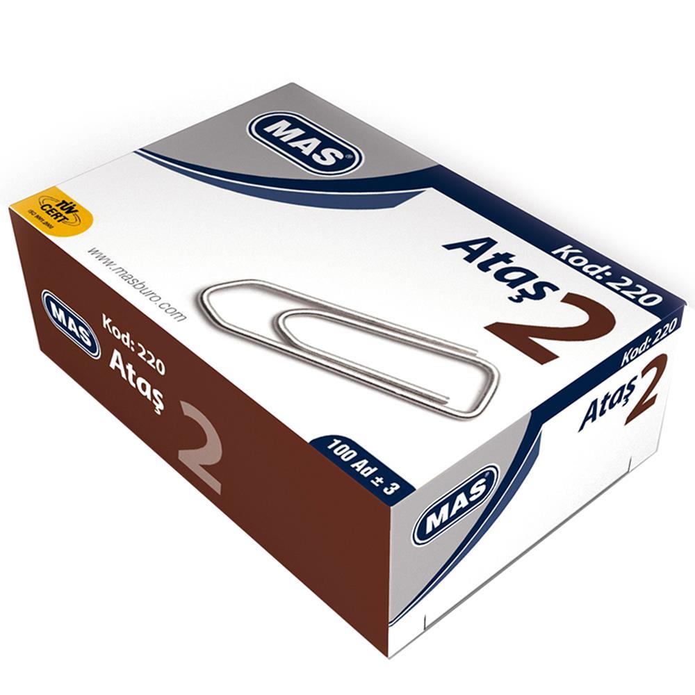 MAS 220 Ataş 25 mm No2 100 Adet - Metalik Gri