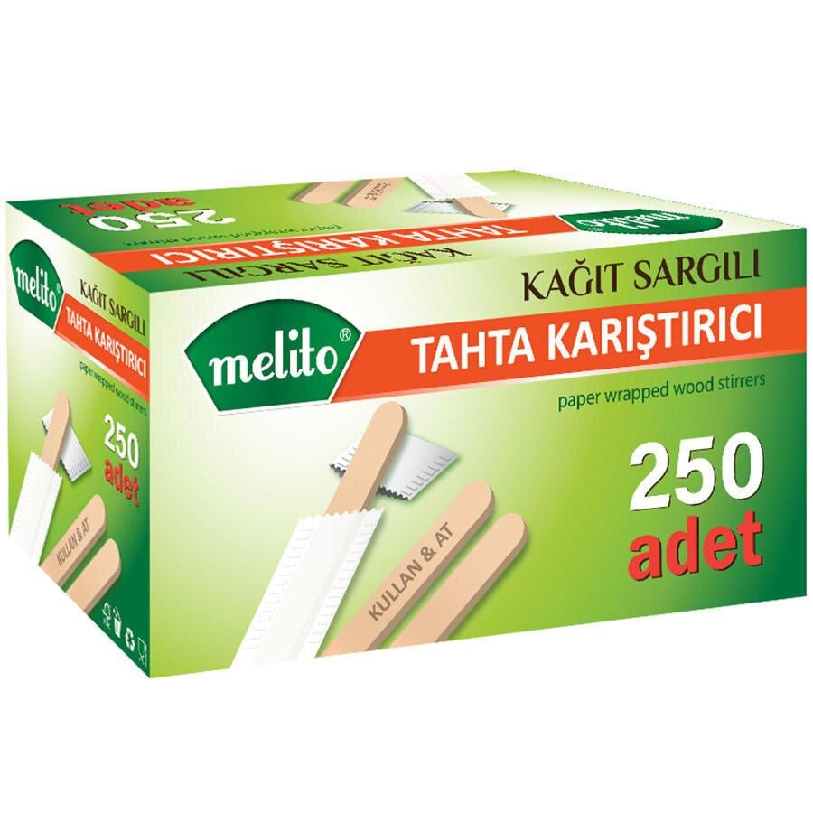 Melito Tahta Karıştırıcı Kağıt Sargılı 11 cm 250 li Paket