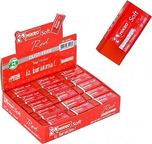 Mikro Silgi 2B-30RD Soft Kırmızı