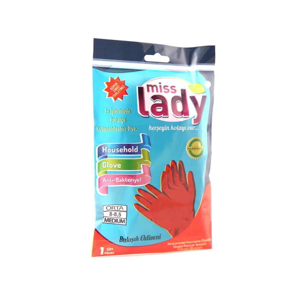 Miss Lady Bulaşık Eldiveni Kırmızı - Medium