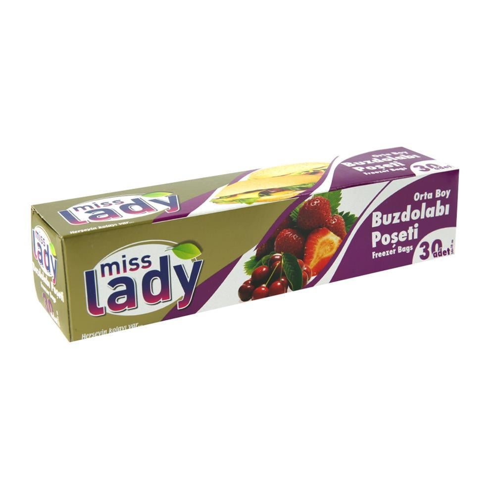 Miss Lady Buzdolabı Poşeti Orta Boy 24 × 38 cm 30 Adet