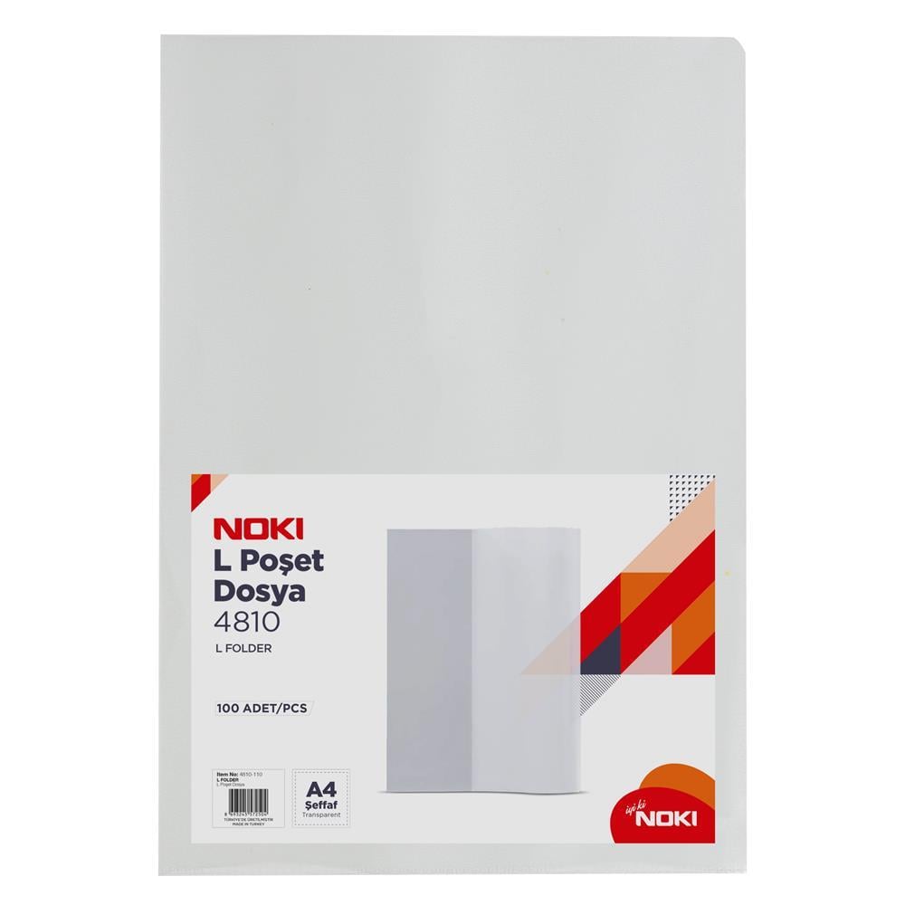 Noki 4810 L Poşet Dosya A4 90 Mikron - 100 Adet